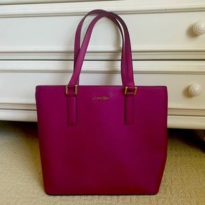 Calvin Klein Maroon Red Tote Purse